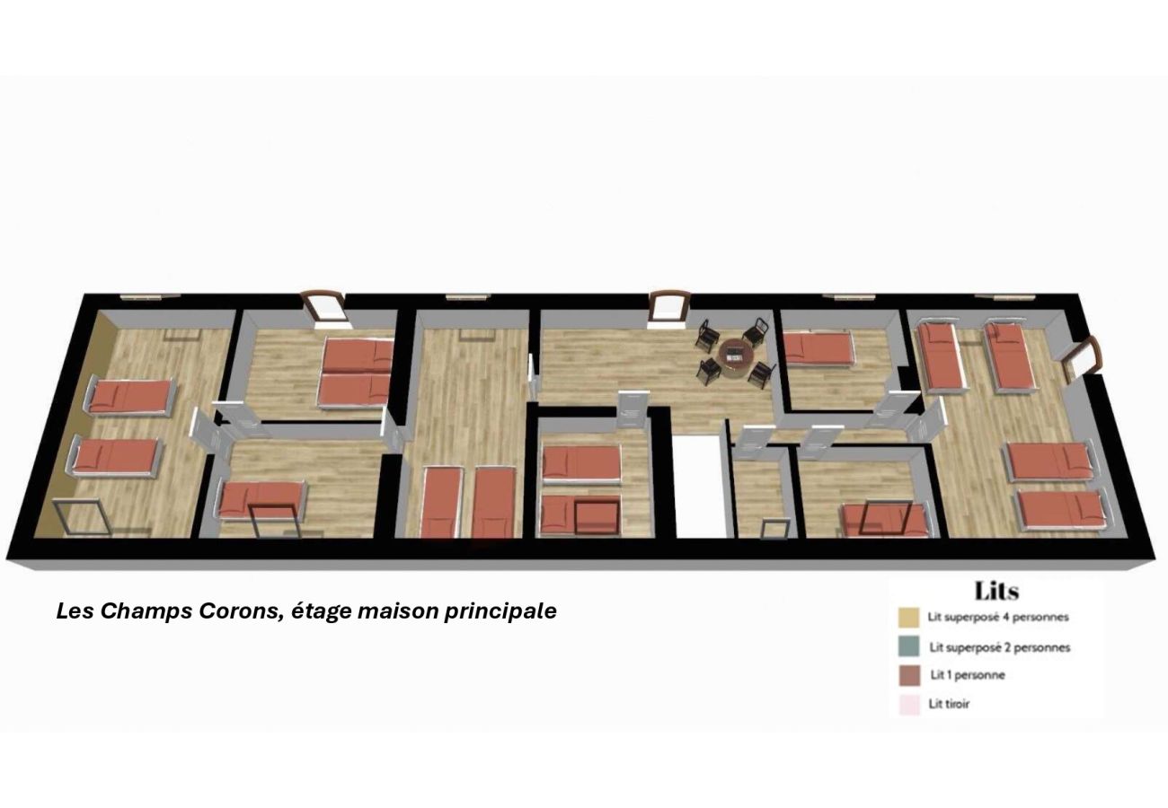 Villa à Les Menus - So Villa Champs Corons (61) - Piscine intérieure - Basket - 2h Paris - 30p.