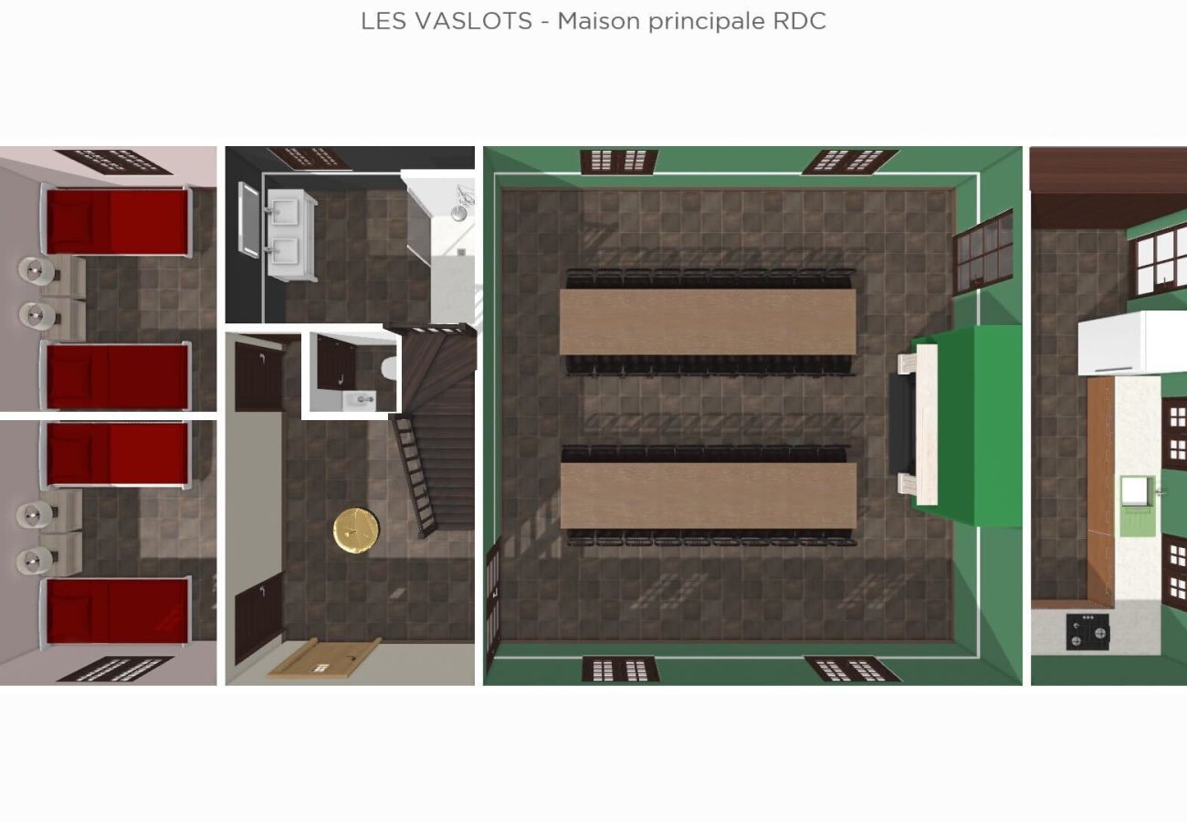 Villa à Concressault - So Villa Vaslots (18) – Piscine intérieure – Basket – 2h de Paris – 30p.