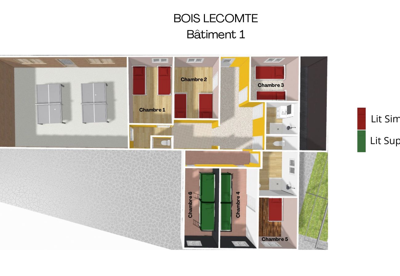 Villa à Saint-Eliph - So Villa Bois Lecomte (28) - Piscine intérieure et extérieure - Padel - 2h de Paris - 60p.