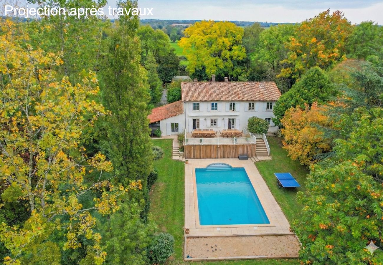 Villa à La Boissière-en-Gâtine - So Villas Boissière (79) - Piscine chauffée - Basket - 2h de Nantes - 30p.