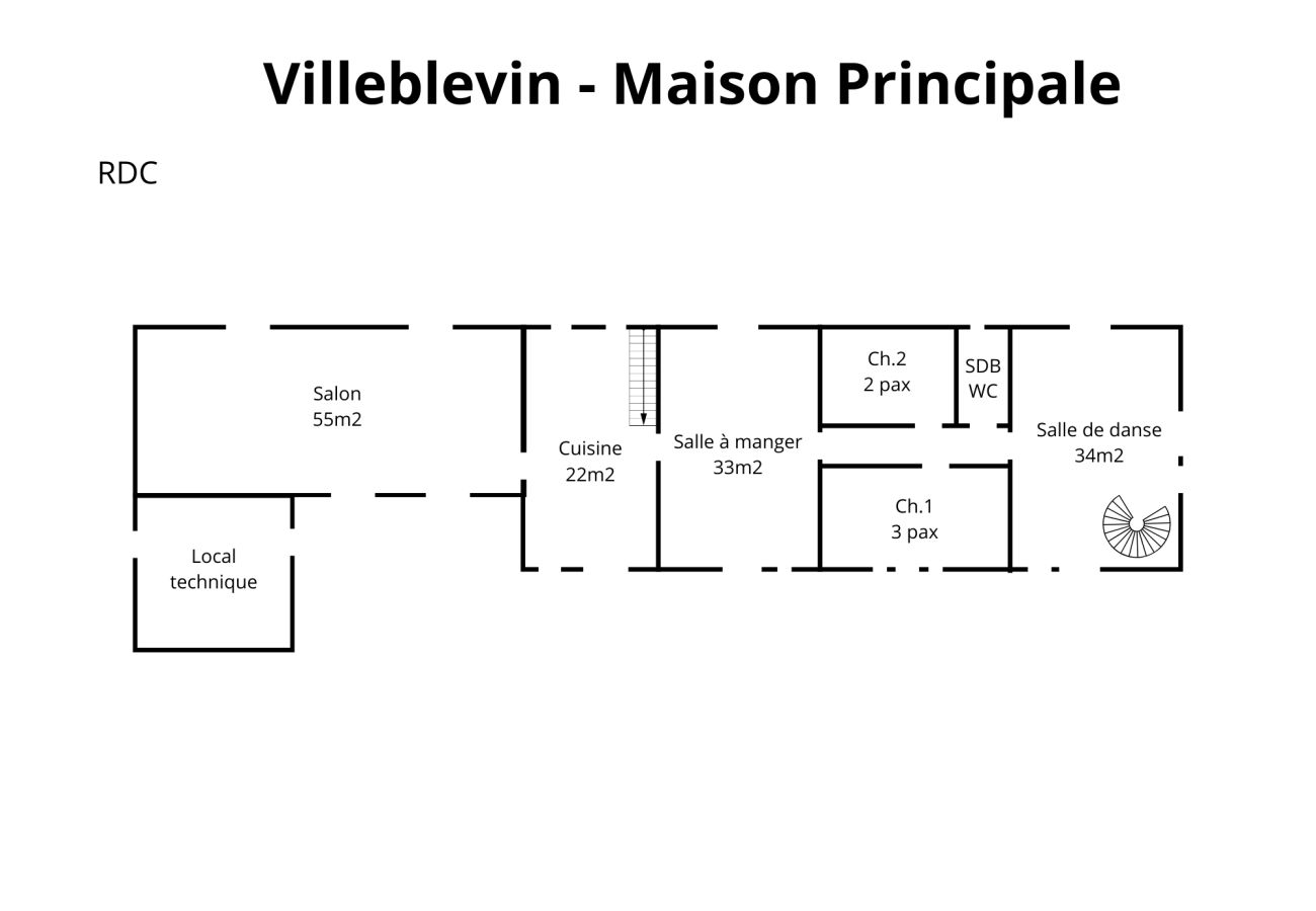 Villa à Villeblevin  - So Villas Villeblevin (89) - Piscine chauffée - Basket - 2h de Paris - 30p.