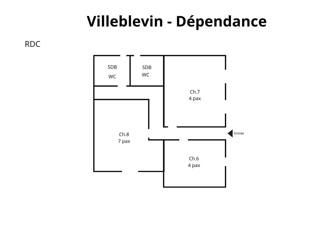 Villa à Villeblevin  - So Villas Villeblevin (89) - Piscine chauffée - Basket - 2h de Paris - 30p.
