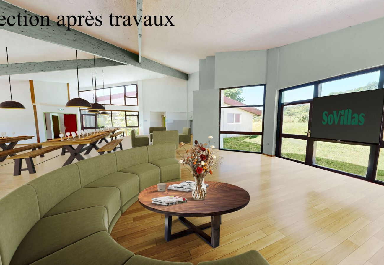 Villa à Poncin - So Villa Poncin (01) - Piscine intérieure et extérieure - Citystade - 1h de Lyon/Genève - 60p.