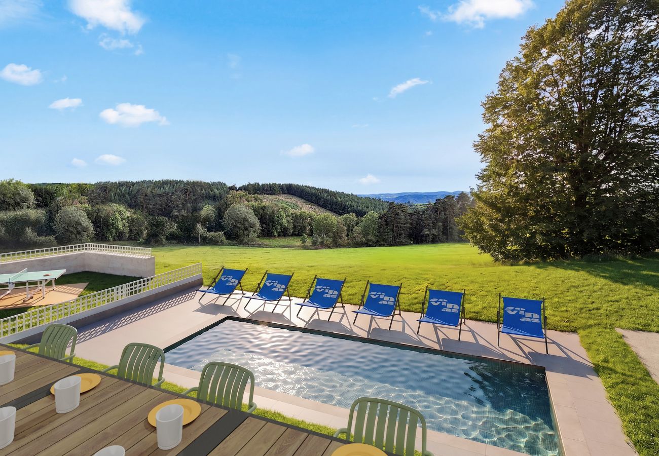 Villa à Saint-Martin-la-Sauveté - So Villa Saint-Martin (42) -  Piscine chauffée - Bain Nodique - Sauna - 2h de Lyon - 30p.