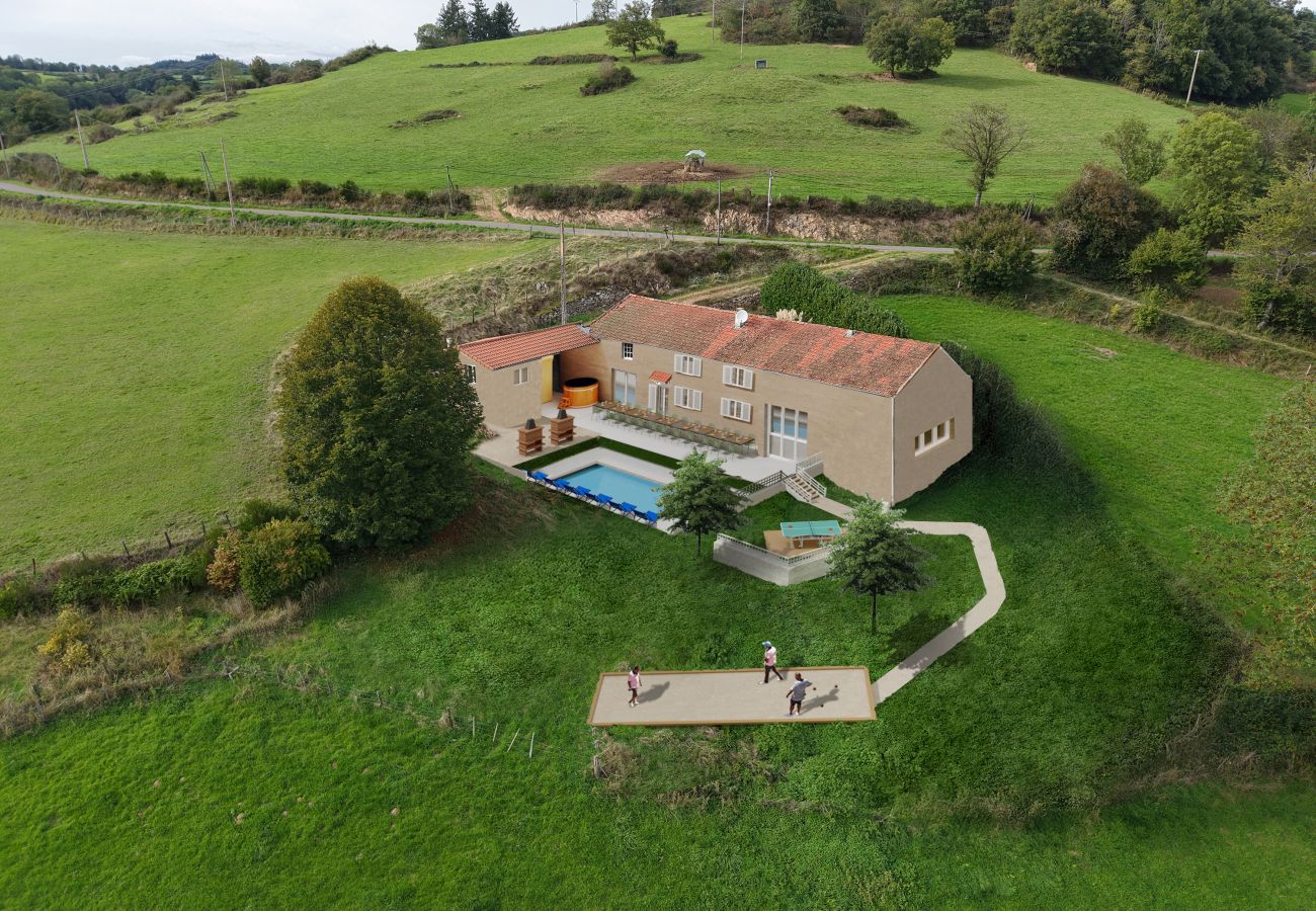 Villa à Saint-Martin-la-Sauveté - So Villa Saint-Martin (42) -  Piscine chauffée - Bain Nodique - Sauna - 2h de Lyon - 30p.