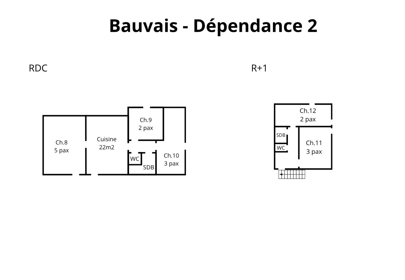 Villa à Marcillé - So Villa Bauvais (79) - Piscine chauffée - Basket - 2h de Nantes - 45p.