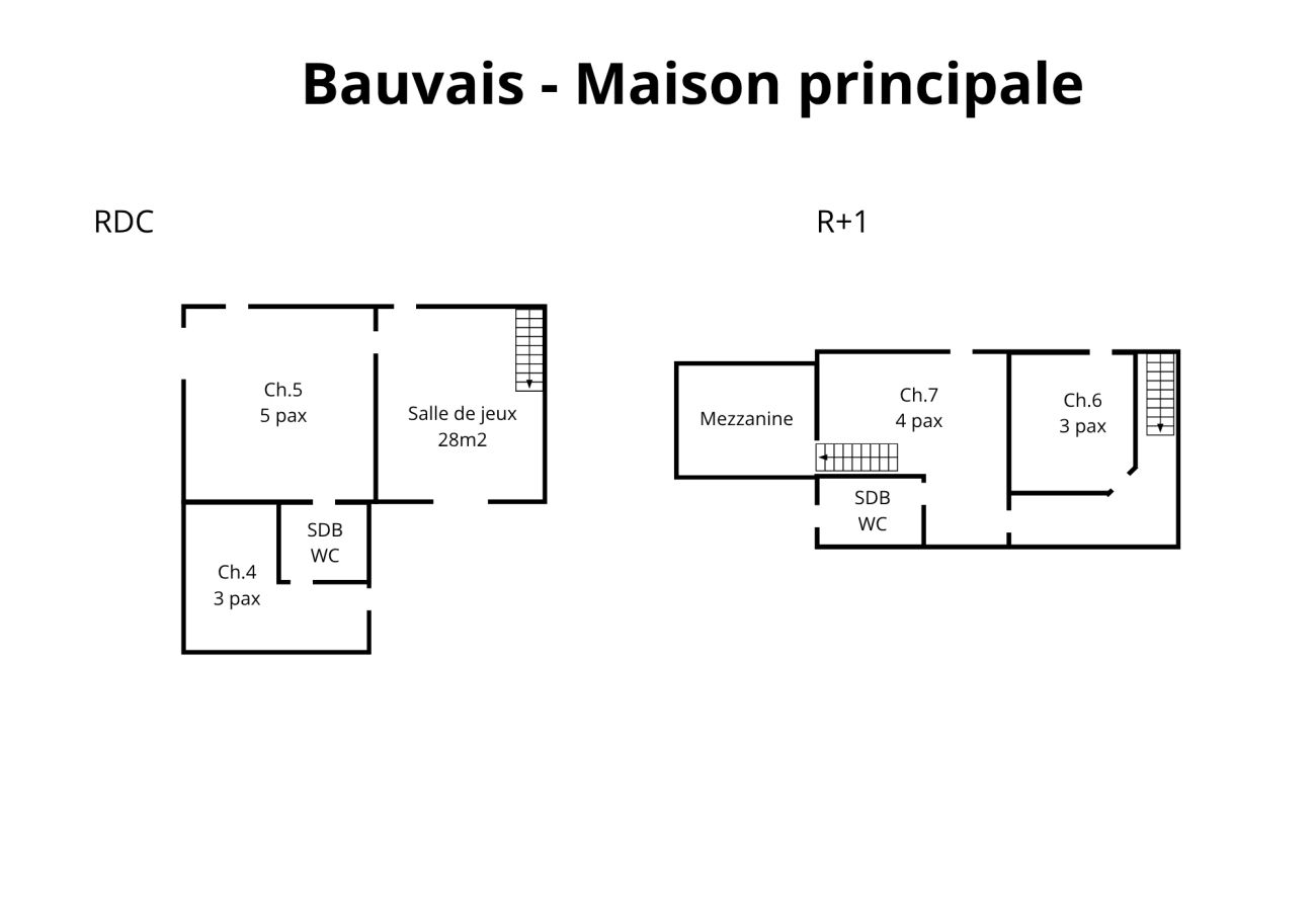Villa à Marcillé - So Villa Bauvais (79) - Piscine chauffée - Basket - 2h de Nantes - 45p.